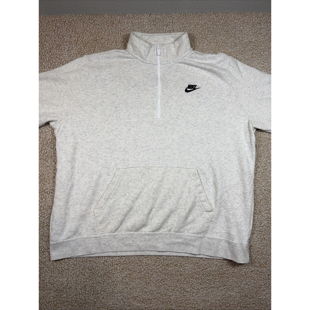Nike woman's Gray 2XL Fleece 1/4 Zip Mock Neck Pullover Sweatshirt Pockets